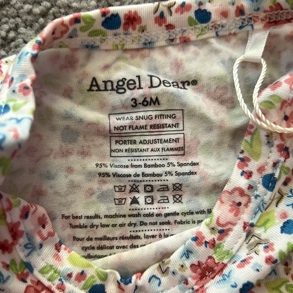 NWT - Angel Dear LS Onesie/Bodysuit Dainty Floral - Picture 3 of 4